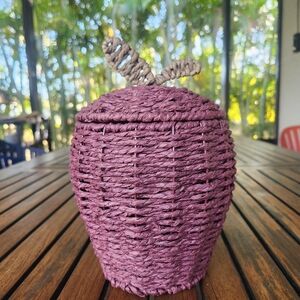 Target Bullseye Playground Woven Apple Basket With Lid Plum Color Farmhouse Chic